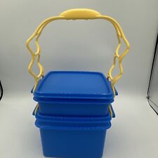 TUPPERWARE NEW STACKABLE SQUARE LUNCH AWAY SET-IN BLUE COLOR  picture