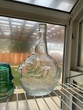 Vintage Vetreria Etrusca Glass Puffer  Fish Bottle Italy Use for Candledtick picture