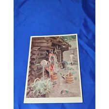 Watering the horse Mora Zornmuseet Deposition Postcard Chrome Divided picture