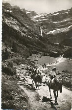Gavarnie - Retour du Cirque - People riding horses thru a mountain pass postcard picture