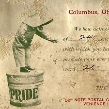 c1908 Postcard Columbus Capital City Dairy Trade Credit Advertising 1 Cent Stamp picture