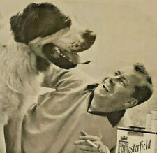 Vintage Print Ad Chesterfield Cigarettes Man with Dog Life Magazine Ad 1956 picture