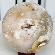Natural Cherry Blossom Agate Sphere Quartz Crystal Ball Healing 1100G picture