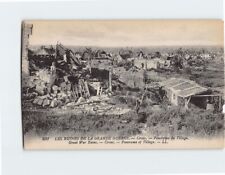 Postcard Panorama of Village, Great War Ruins, Crouy, France picture
