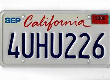 CALIFORNIA passenger 2006 license plate 