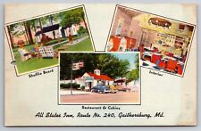 All States Inn Gaithersburg Maryland MD Restaurant & Cabins Linen 1954 Postcard picture