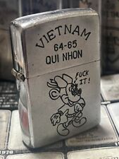 1961 Vietnam Zippo Used Vintage Mickey Mouse 64 - 65 QUI NHON From Japan picture