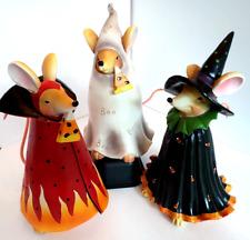 Floral Mousequerade Resin Halloween Figurine 3 Pcs Ghost Witch Devil Bobby Tails picture