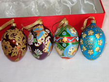 2009 Joan Rivers 4 Russian Faberge Inspired Large Egg Ornaments in Box (A) picture