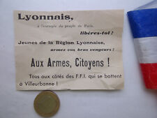 leaflet FFI document Lyon military collection 2 ww picture