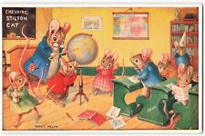 Postcard Trip Around The World by Racey Helps mice doing human things VTG ME6. picture