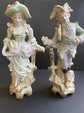 Vintage Pair Of Victorian German Bisque Figurines 1930-1940s picture