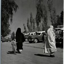 c1950s Karachi, Pakistan RPPC Women in Veil Hijab Real Photo Girl Child Car A150 picture