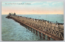 Long Beach California Pier And Sun Parlor Divided Back Postcard picture