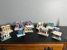 VINTAGE LOT OF 11 PUTZ MICA CHRISTMAS HOUSE MODELS CARDBOARD MADE IN JAPAN picture