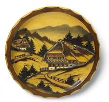Vintage German Hand Carved Wood Plate  Garantiert Handarbeit  Collectible Décor picture