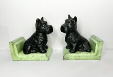 Vintage Pair Of Black Scottie/Scottish Terrier Book Ends picture