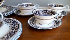 Cup & Saucer Florentine Dark Blue Rim by WEDGWOOD Excellent Dragons on Rim picture