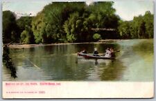 South Bend Indiana 1909 Postcard Boating on St. Joe River picture
