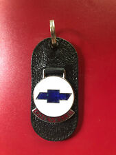 Vintage Leather Car Keychain Vintage Keychain Key Ring Chevelle White & Blue NOS picture