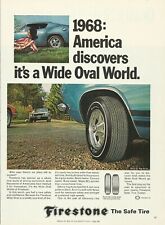 1968 Firestone Wide Oval Tire vintage print ad 60's advertisement picture