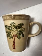 HOME TRENDS Coffee Mug In Palm Tree & Bamboo Edge Pattern 4.5” Tall picture