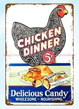 cat kitchen plaque Sperry's Chicken Dinner Candy metal tin sign picture