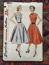 Vintage 1950s Simplicity Misses Dress Sewing Pattern Size 16 Bust 34 Unchecked picture