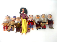 Vtg Disney Bikin Walt Disney Seven Dwarfs Figures & Snow White Jointed picture