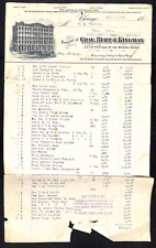 Chicago Gray, Burt & Kingman Wholesale Grocers Dry Goods 1884 Billhead picture