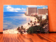 Waikiki Beach Hawaii Vintage Photochrome Post Card picture