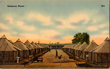 WWII Co. K 109th Infantry Camp Livingston LA Postcard Company Street Tent City picture