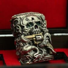 New Zippo oil Lighter revolver skull with box picture