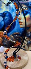 Hanging Vibrant Orange Blue Rose Gold Cottage Core Boho Hippie Suncatcher picture