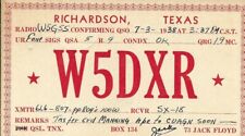 QSL  1938 Richardson   Texas   radio card picture