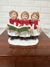 Vintage 1992 Lefton Colonial Village Figurine ~ 3 Choir Boys Singing Carolers picture