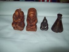 #3 lot Pair of Native American Salt n Pepper shakers Cork stoppers Estate sale f picture