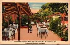 Linen Postcard Broussard's Napoleon Patio 819-825 Conti St New Orleans Louisiana picture