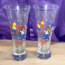 Set Of 2 Vtg Bud Light Spuds Mackenzie The Original Party Animal Tall Glass 1987 picture