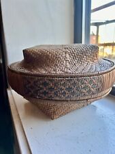 Large Antique African Kuba Basket Perfect Condition 7.5” tall X 12” wide picture