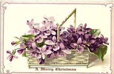 1906 MERRY CHRISTMAS VIOLETS UNDIVIDED EARLY MOORHEAD MINNESOTA POSTCARD 41-180 picture