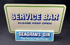 Vintage Rare Seagram's Gin Service Bar Open/Closed Double-Sided Wooden Sign picture