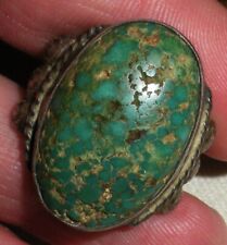 ANTIQUE NAVAJO QUALITY TURQUOISE STERLING SILVER RING SIZE 6.5 vafo picture