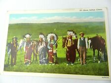 Vintage Postcard Sioux Indian Chiefs & Horse Scene picture