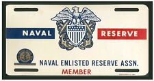 Vintage Naval Reserve License Plate - Navy USNR  BW picture