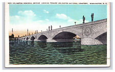 Postcard 1929 New Arlington Memorial Bridge Stone Water Washington DC picture
