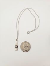 Darling PHI MU Antique Vintage Sterling Silver Necklace 925 Unique Crest Paddle picture