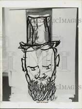 1940 Press Photo Caricature Sketch George Bernard Shaw Sent to Jack Rosen picture