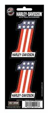 Harley Davidson Number One American Flag Holographix 2-Piece Decal Set picture