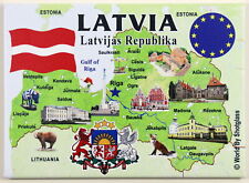 LATVIA EU SERIES FRIDGE COLLECTOR'S SOUVENIR MAGNET 2.5